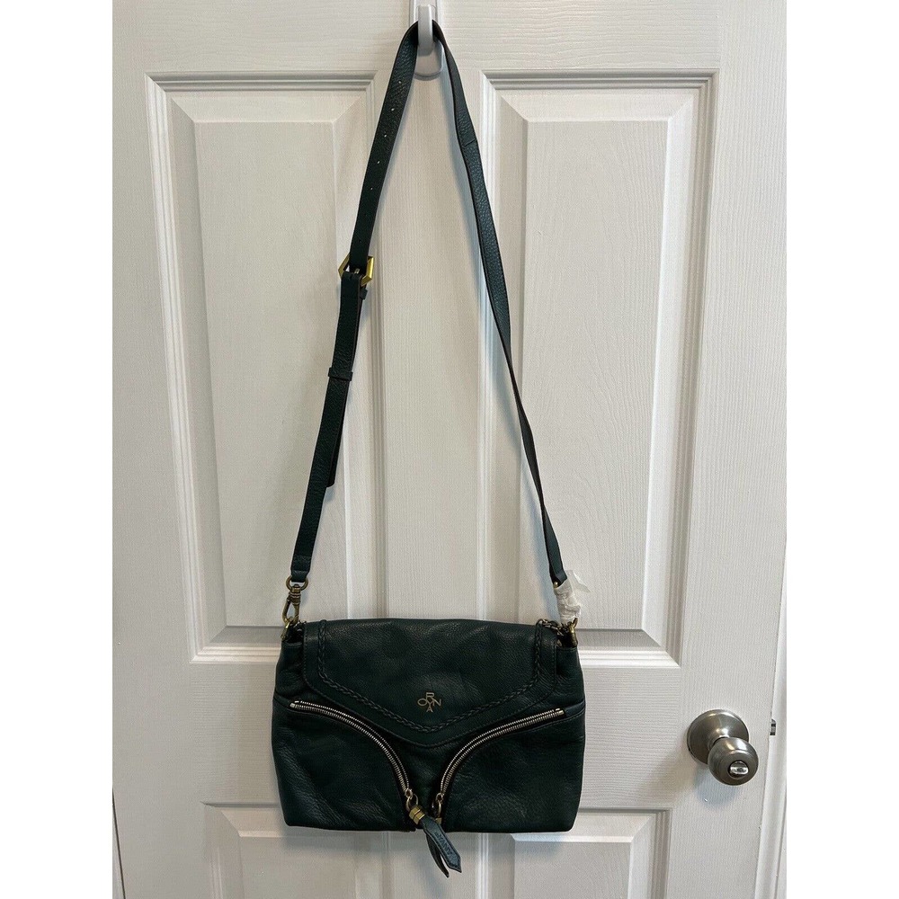 orYANY Lily Green Pebbled Leather East West Crossbody Shoulder Bag
